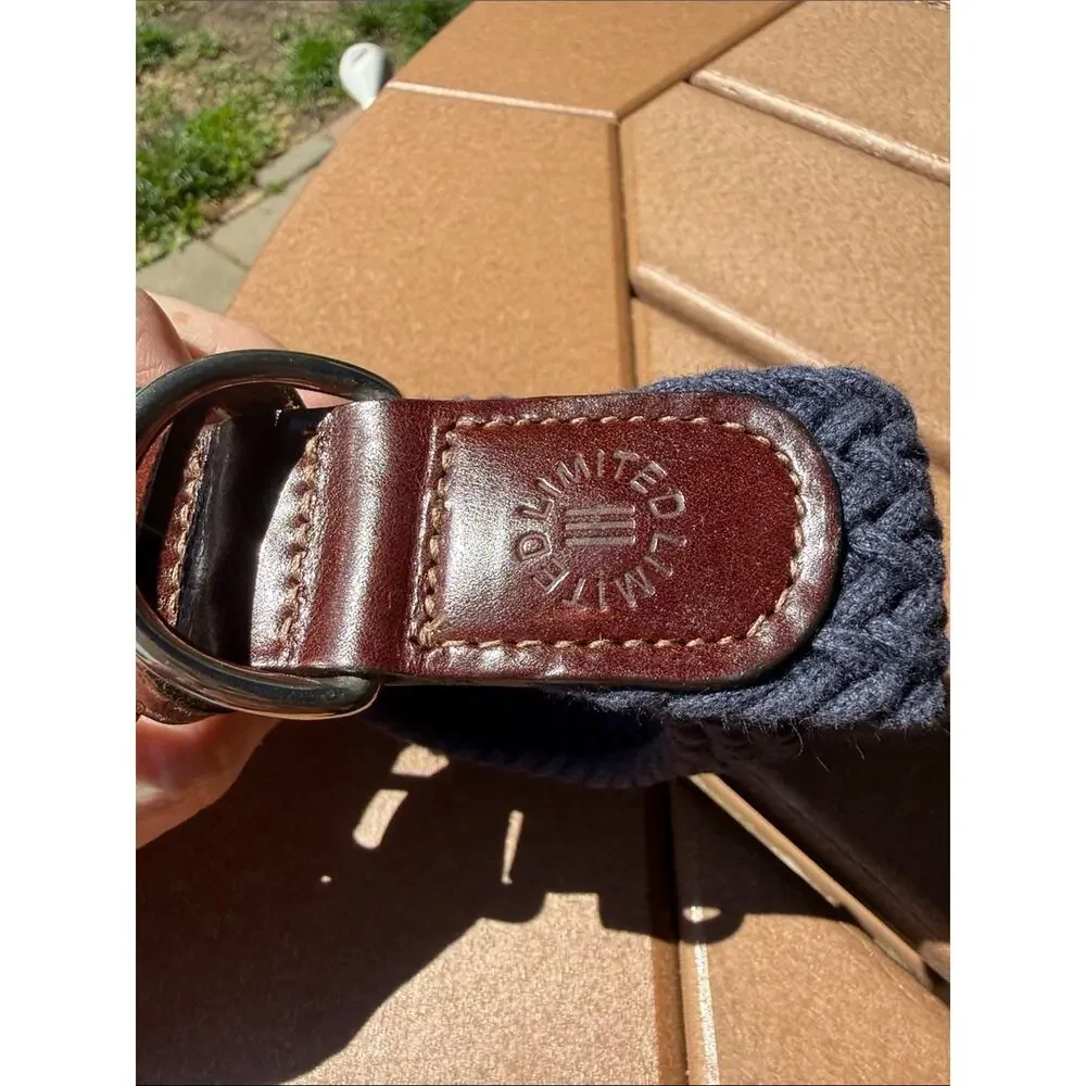 The Limited Vintage Woven Web Belt Blue Brown
